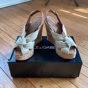 Dolce & Gabbana cork sling back wedges